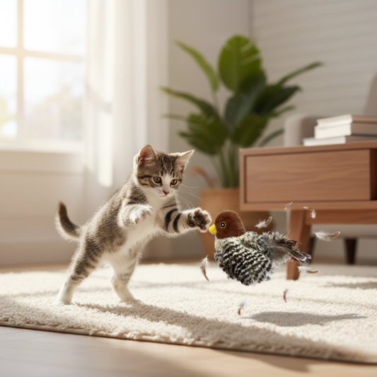 FeatherBeats - Cat Flapping bird toy